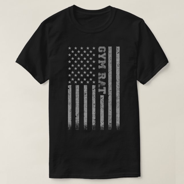 Gym Råtta American Flagga T Shirt (Design framsida)