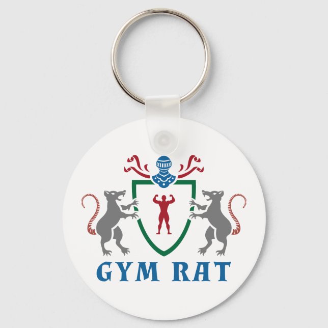 Gym Råtta Blazon Keychain Nyckelring (Framsida)
