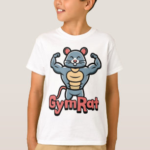 Gym Råtta! Cute Musculary Råtta Tecknad T Shirt