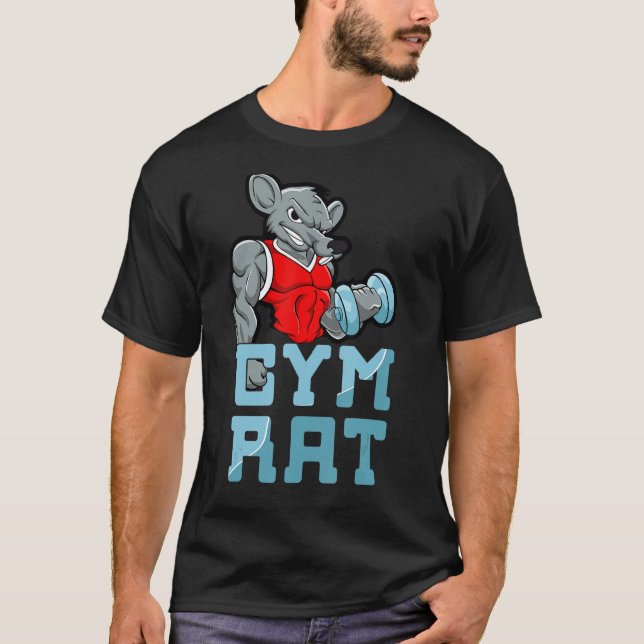 Gym Råtta Fitness Bodybuilding Exercise Muscles Sp T Shirt (Framsida)