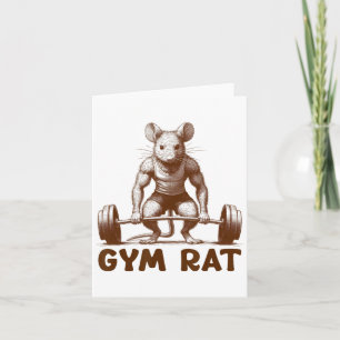 Gym Råtta Fitness Bodybuilding Funny Workout Gym W Kort
