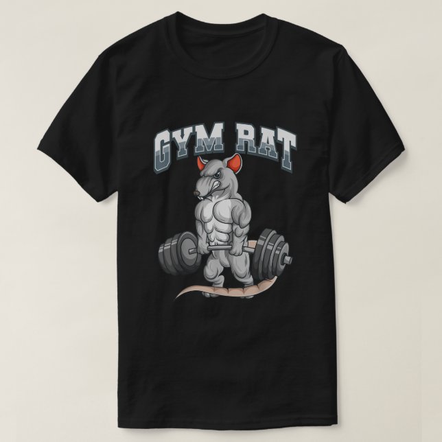 Gym Råtta Fitness Bodybuilding T Shirt (Design framsida)