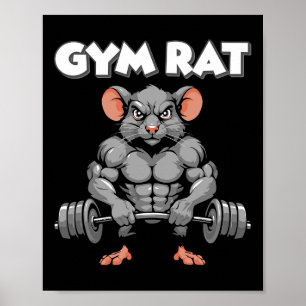 Gym Råtta Fitness Bodybuilding Workout Muscle Pump Poster