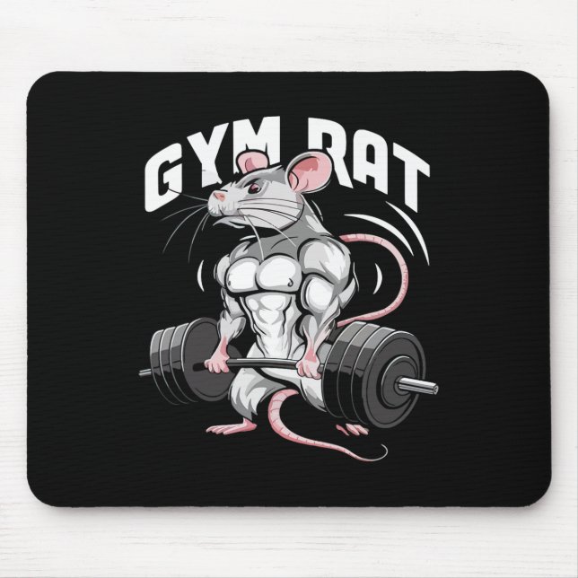 Gym Råtta Funny Bodybuilding Fitness Workout Gym W Musmatta (Framsidan)
