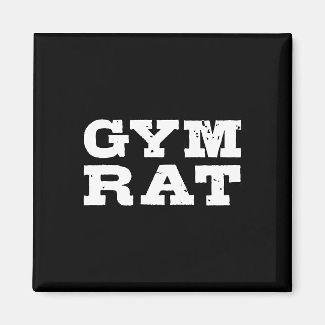 Gym Råtta Funny Bodybuilding Workout 1 Magnet (Framsidan)