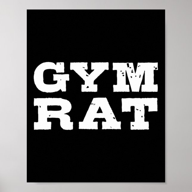 Gym Råtta Funny Bodybuilding Workout 1 Poster (Framsidan)
