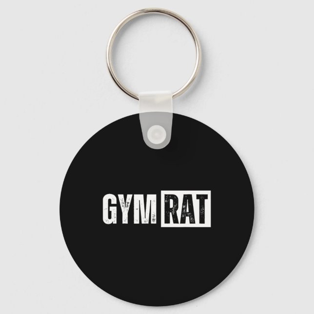 Gym Råtta Funny Bodybuilding Workout Nyckelring (Framsida)