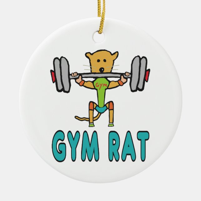 Gym Råtta Julgransprydnad Keramik (Framsidan)