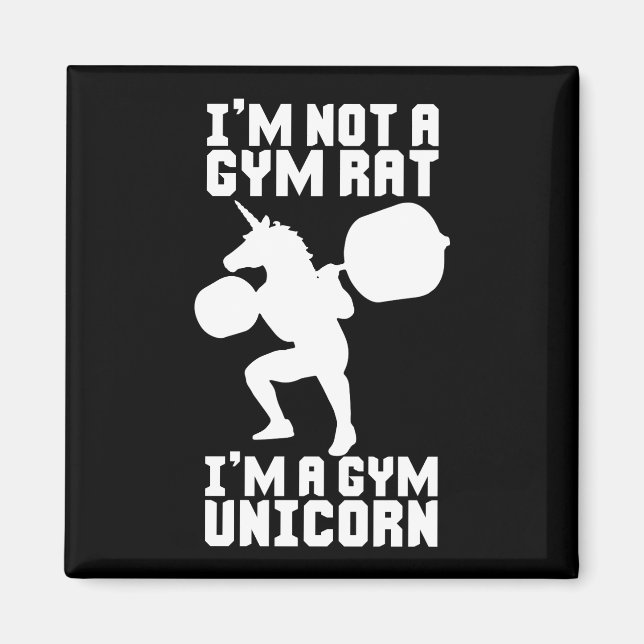 Gym Råtta mot Gym Unicorn - Lustigt inspiration fö Magnet (Framsidan)