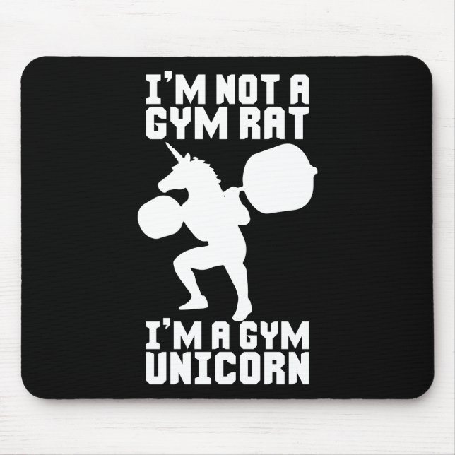 Gym Råtta mot Gym Unicorn - Lustigt inspiration fö Musmatta (Framsidan)