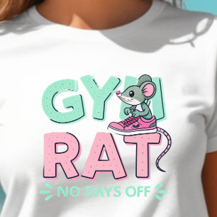 Gym Råtta Mouse - Funny Fitness Tecknad för Gym Kä T Shirt