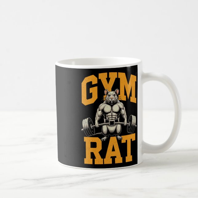 Gym Råtta: Råtta Costume Weight Lylyftgym Kaffemugg (Höger)