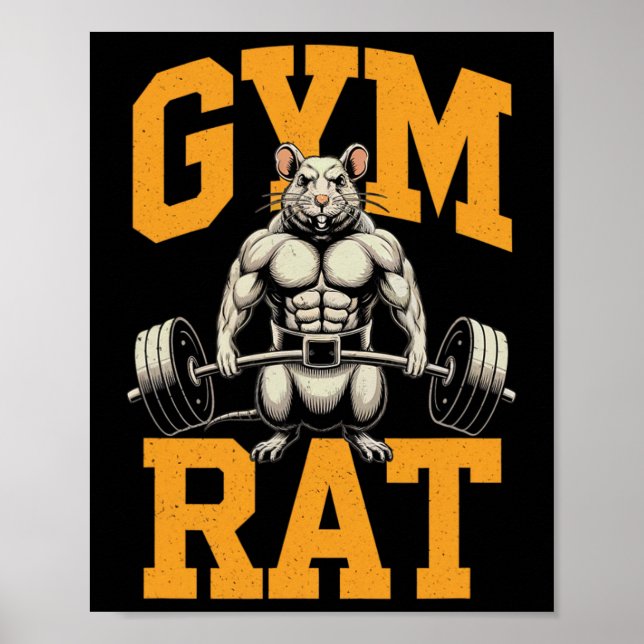 Gym Råtta: Råtta Costume Weight Lylyftgym Poster (Framsidan)