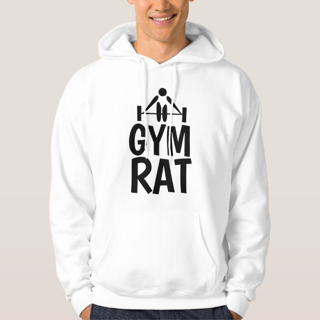 GYM RÅTTA, roliga hooker och T-tröjor Hoodie (Framsida)