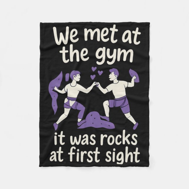 Gym Rocks Första Blicken Rolig Klätterdesign För P Fleecefilt (Framsidan)
