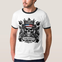 Gym Royalty Strong Dedicated Monster Skull Crown T Shirt