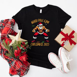 Gym Santa Shirt,North Pole Gym Fitness Apparel T Shirt