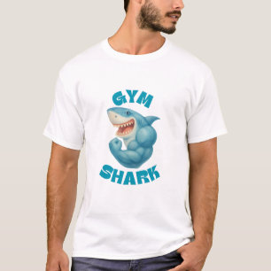 Gym Shark - Rolig Muskelhaj Bodybuilder Fitness T Shirt