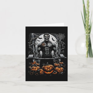 Gym Skeleton-haunted Fitness Roligt-halloween Work Kort