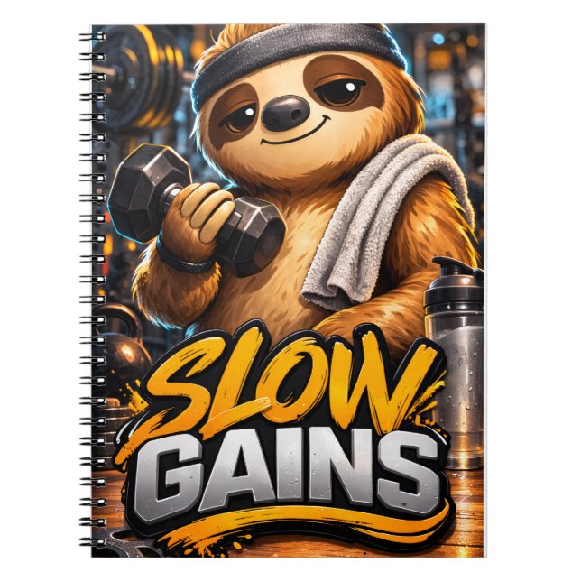Gym Sloth - Djurriket Anteckningsbok (Framsidan)