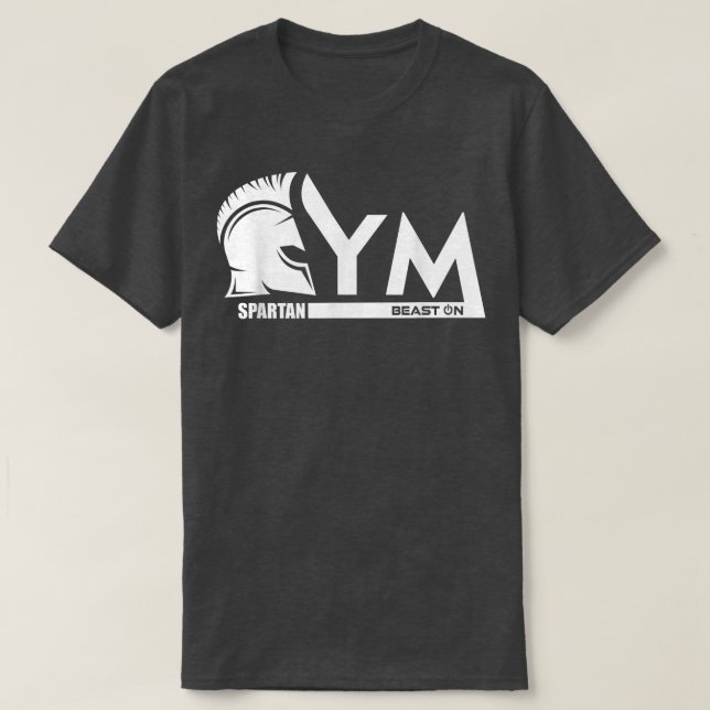 Gym Spartan Beast om gym Motivation Fitness säger T Shirt (Design framsida)