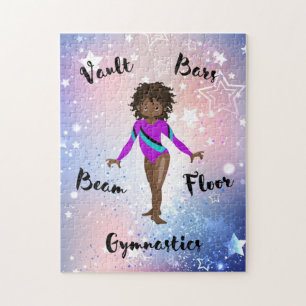Gym Star African American, Brown Öga, Lila Leo Pussel