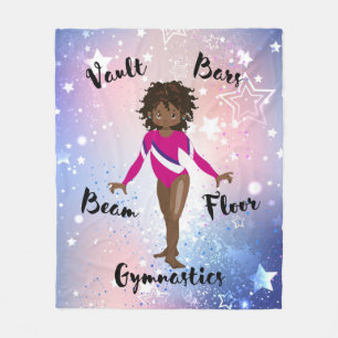 Gym Star African American, Brown Ögon, Rosa Leo Fleecefilt