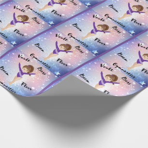 Gym Star Brunette, Brown Öga, Lila Leotard Presentpapper