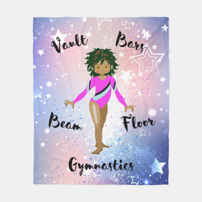 Gym Star Hispanic, Brown Öga, Fuchsia Leotard Fleecefilt (Framsidan)
