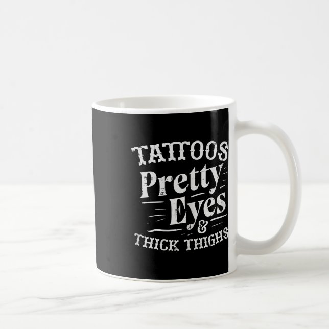 Gym Tattoos Söt Ögon Thick Thighs Workout Fitne Kaffemugg (Höger)