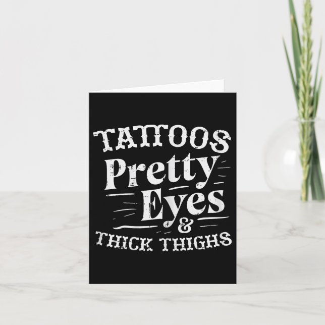 Gym Tattoos Söt Ögon Thick Thighs Workout Fitne Kort (Framsida)