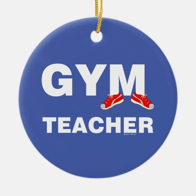 Gym Teacher Sneakers Julgransprydnad Keramik (Framsidan)