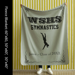 Gym Team Ull Large Blanket Black Text för killar Fleecefilt
