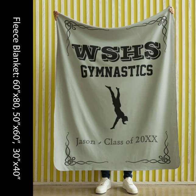Gym Team Ull Large Blanket Black Text för killar Fleecefilt (Gym Team Fleece Large Blanket Black Text for Guys)