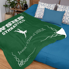 Gym Team Ull Sm Blanket White Text för killar Fleecefilt
