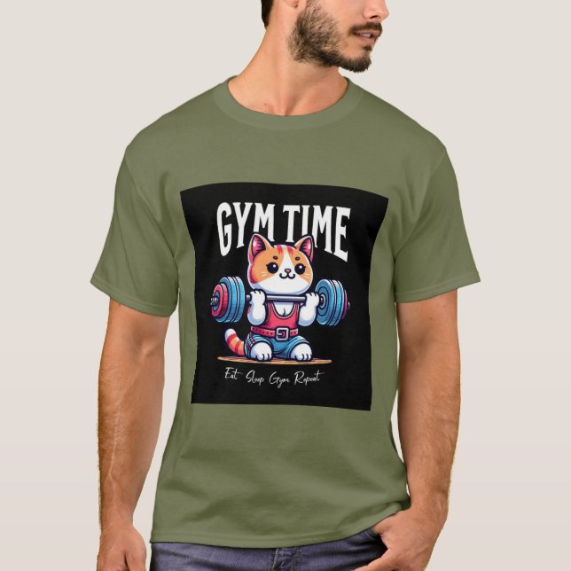 "Gym tid: Söt, Smile, Repeat T-Shirt" T Shirt (Framsida)