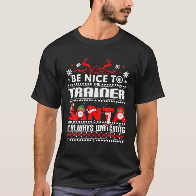 Gym Trainer Ugly jul Sweater Gift Funny X-Morsa T Shirt (Framsida)