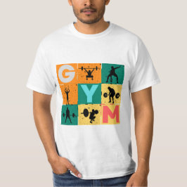 Gym Tränings Typografi T-Shirt Vintage Fitness