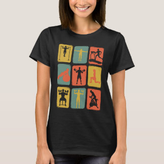 Gym Vintage Retro Träningsutrustning T Shirt