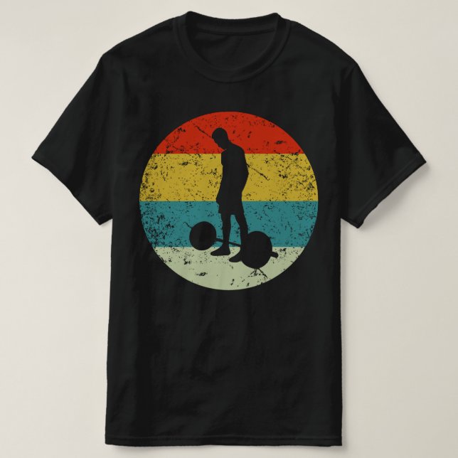 gym vintage silhuett 70 s t shirt (Design framsida)