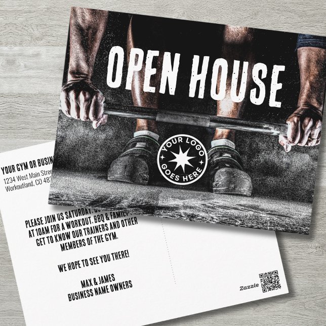 Gym Vykort (Fitness Exercise Personal Trainer Gym Open House Postcard)