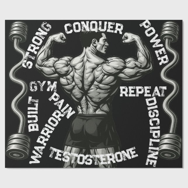 Gym Warrior Black Gift Papper Presentpapper (Platt)
