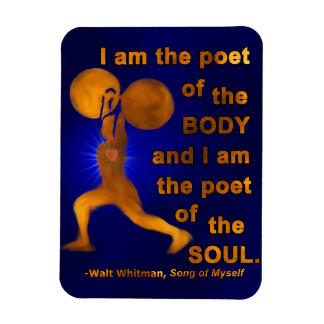 Gym Weightlyftande Motivational Poet Walt Whitman Magnet (Vertikal)