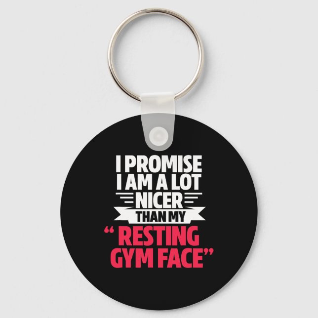 Gym Workout Bodybuilding Funny My Resting Gym Ansi Nyckelring (Framsida)