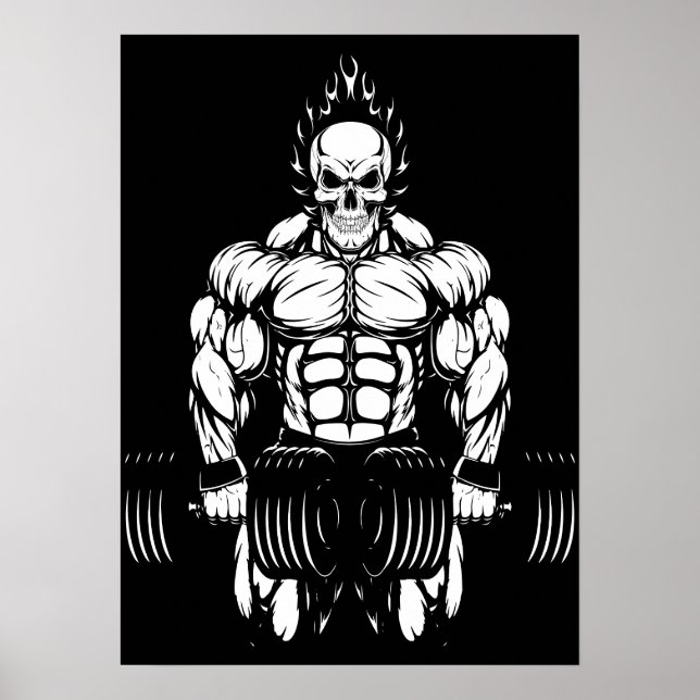 Gym Workout Bodybuilding - Lyftande motivation Poster (Framsidan)