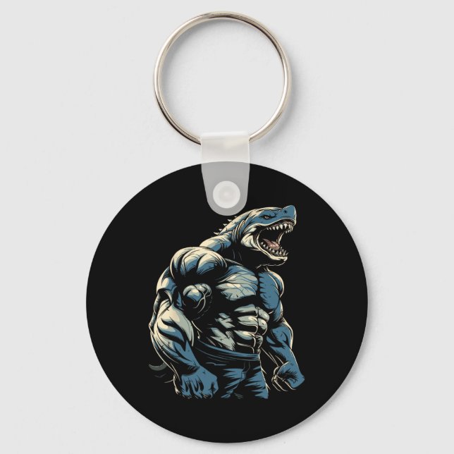 Gym Workout Bodybuilding Shark Nyckelring (Framsida)