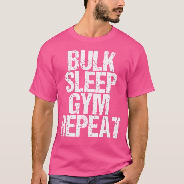 Gym Workout Bulk Ssov Gym Repeat Bodybuilding Fit T Shirt (Framsida)