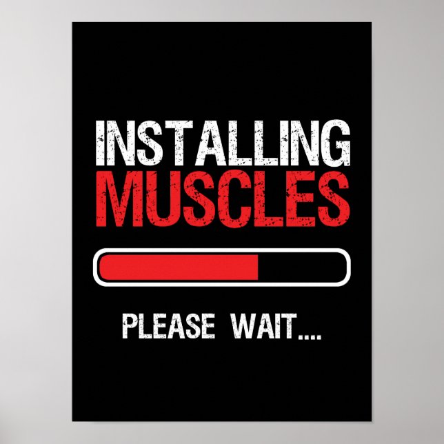 Gym Workout Fitness Body Builder Installing Muscle Poster (Framsidan)