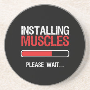 Gym Workout Fitness Body Builder Installing Muscle Underlägg
