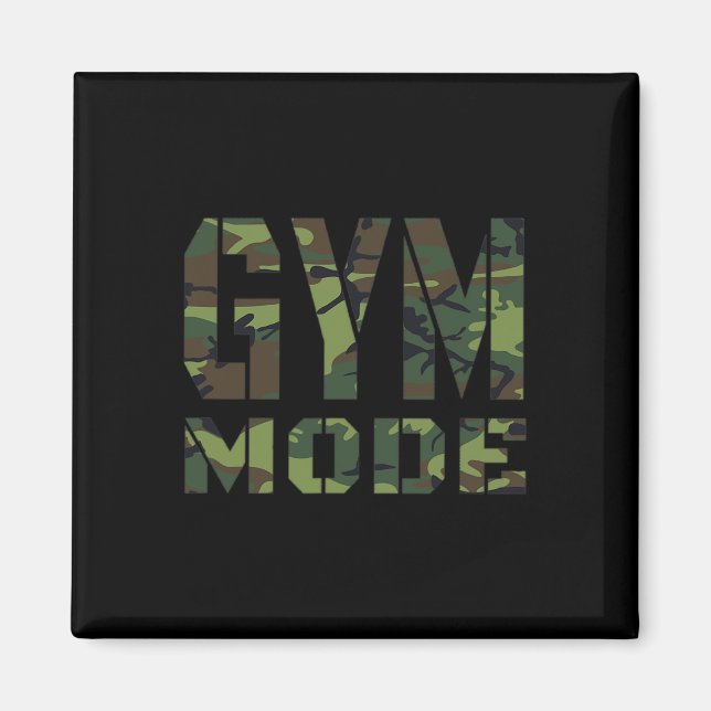 Gym Workout Fitness Bodybuilding Camouflage Weighl Magnet (Framsidan)